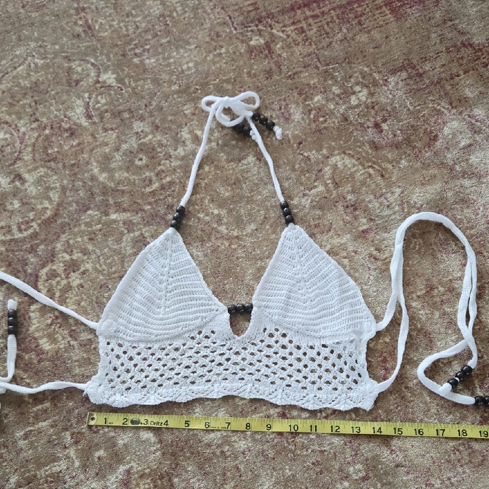 White Crochet Halter Top